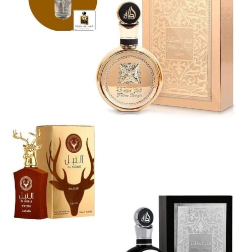 Combo do Fakhar Gold/Extrait +Fakhar Black +Wazeer ( 3 Decant de 5ml )